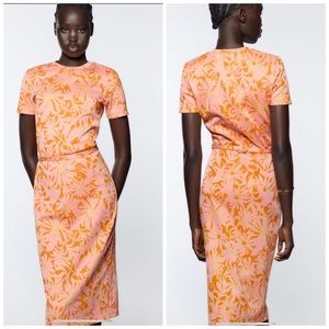 ZARA BELTED JACQUARD DRESS | NWT